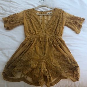 Showpo yellow lace romper